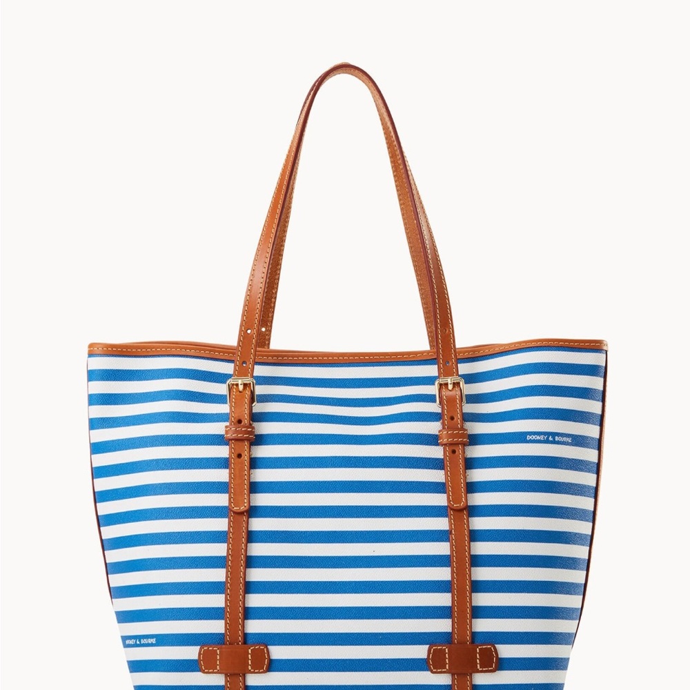 💙DOONEY AND BOURKE BLUE AND WHITE TOTE BAG WITH SMALL WRISTLET 💙 - Picture 7 of 8